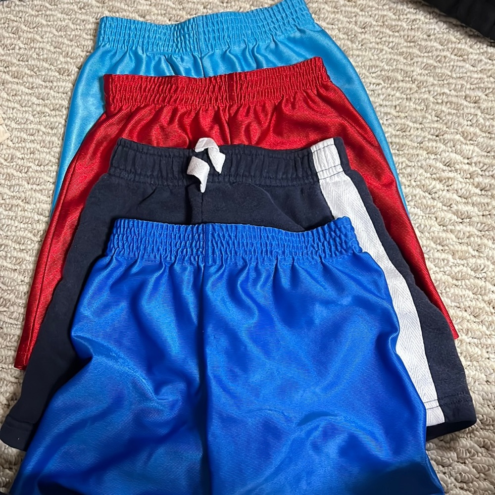 4 pack of toddler boys mesh shorts.